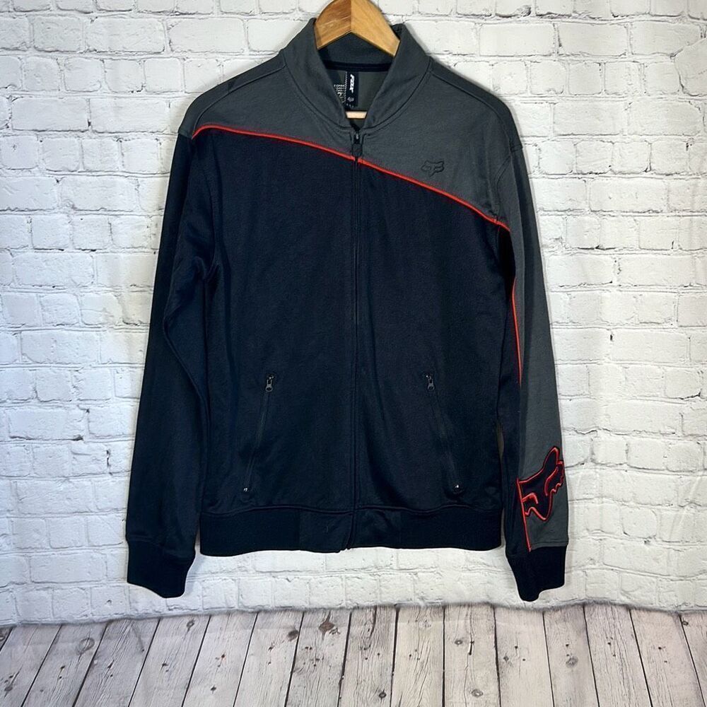 Fox Racing MEN'S Full Zip Black‎ Gray Jacket Shacket Size M Medium